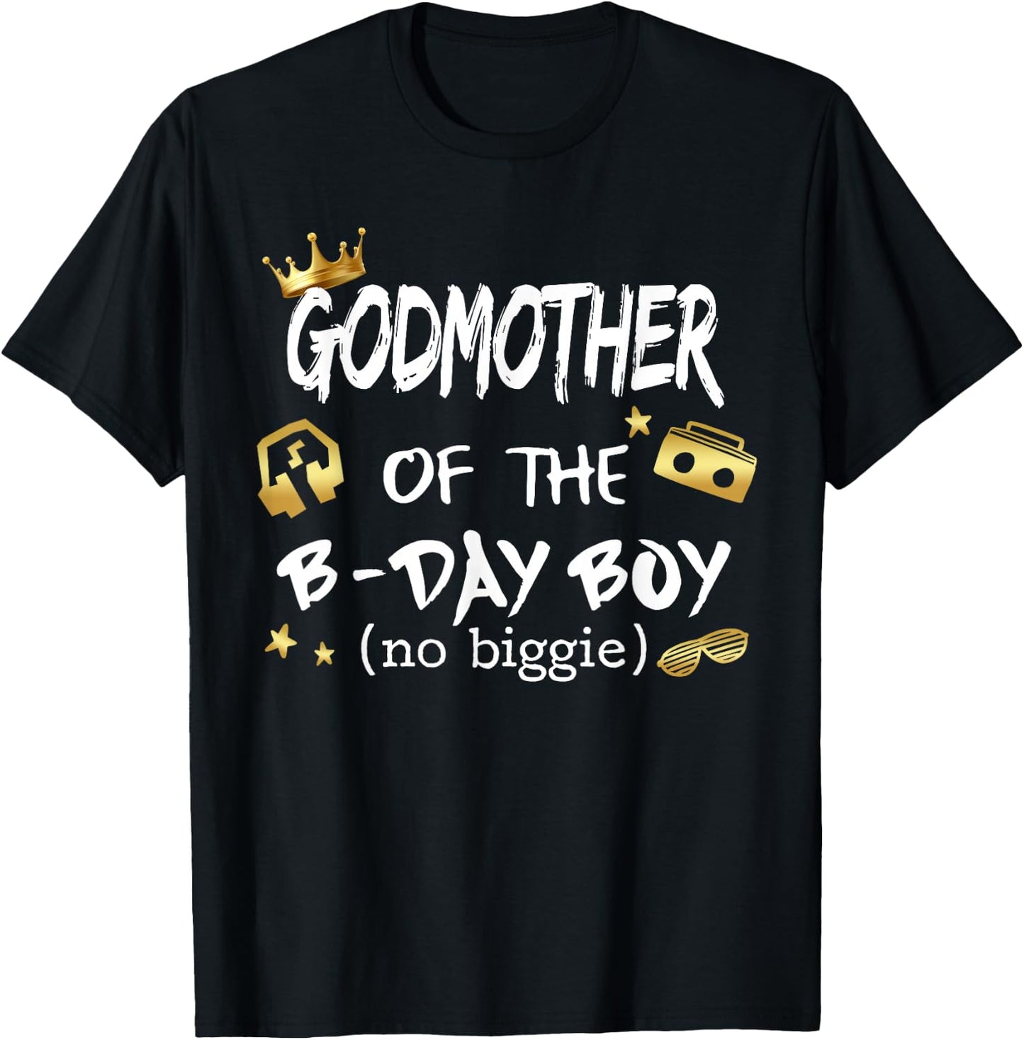 Godmother Of The Notorious One Old School 1st Birthday T-Shirt - T-Shirt | Black