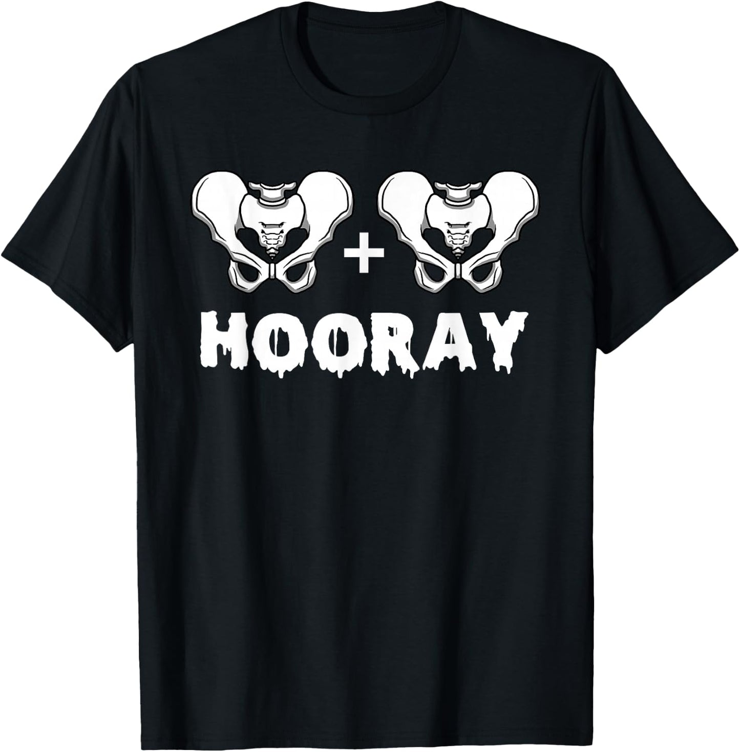 Hip Hip Hooray Funny Anatomy Pun Skeleton Bone T-Shirt - T-Shirt | Black