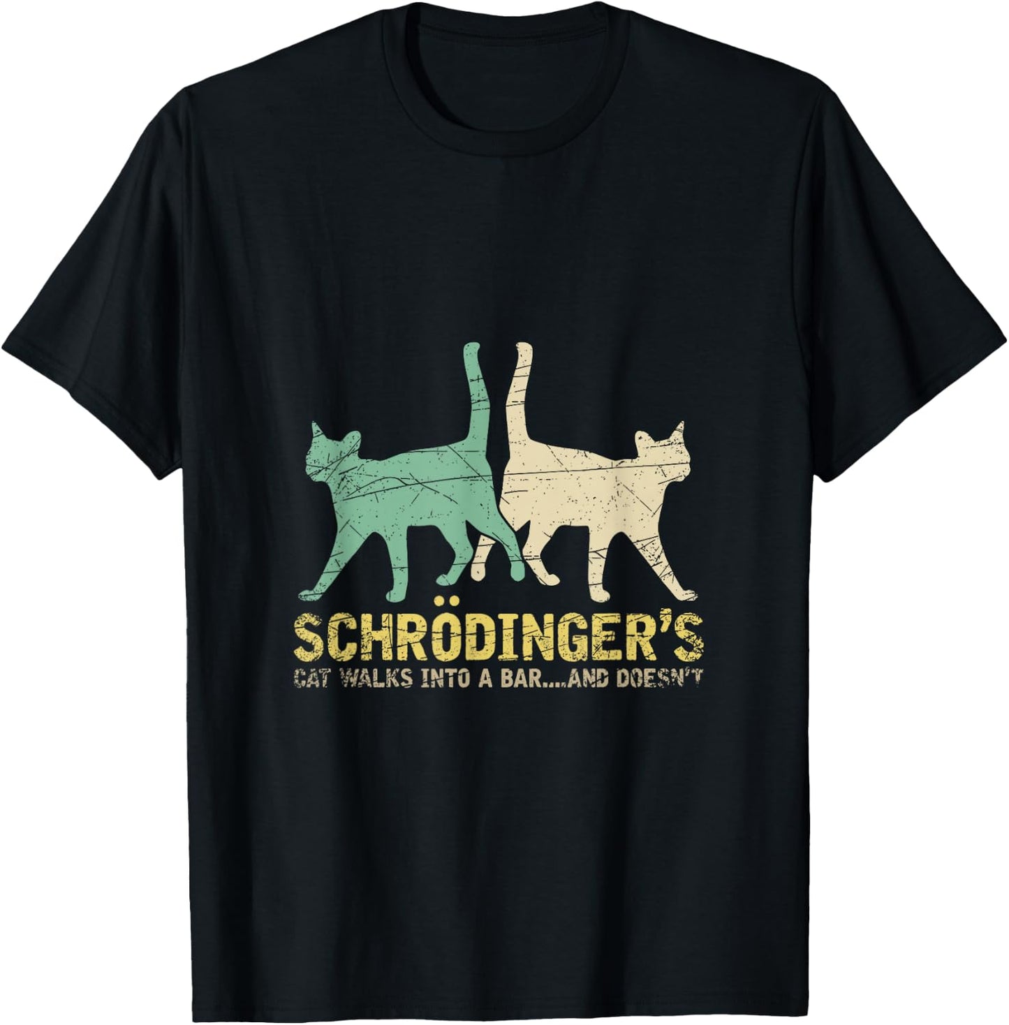 Schrodingers Cat Physics T-Shirt - T-Shirt | Black