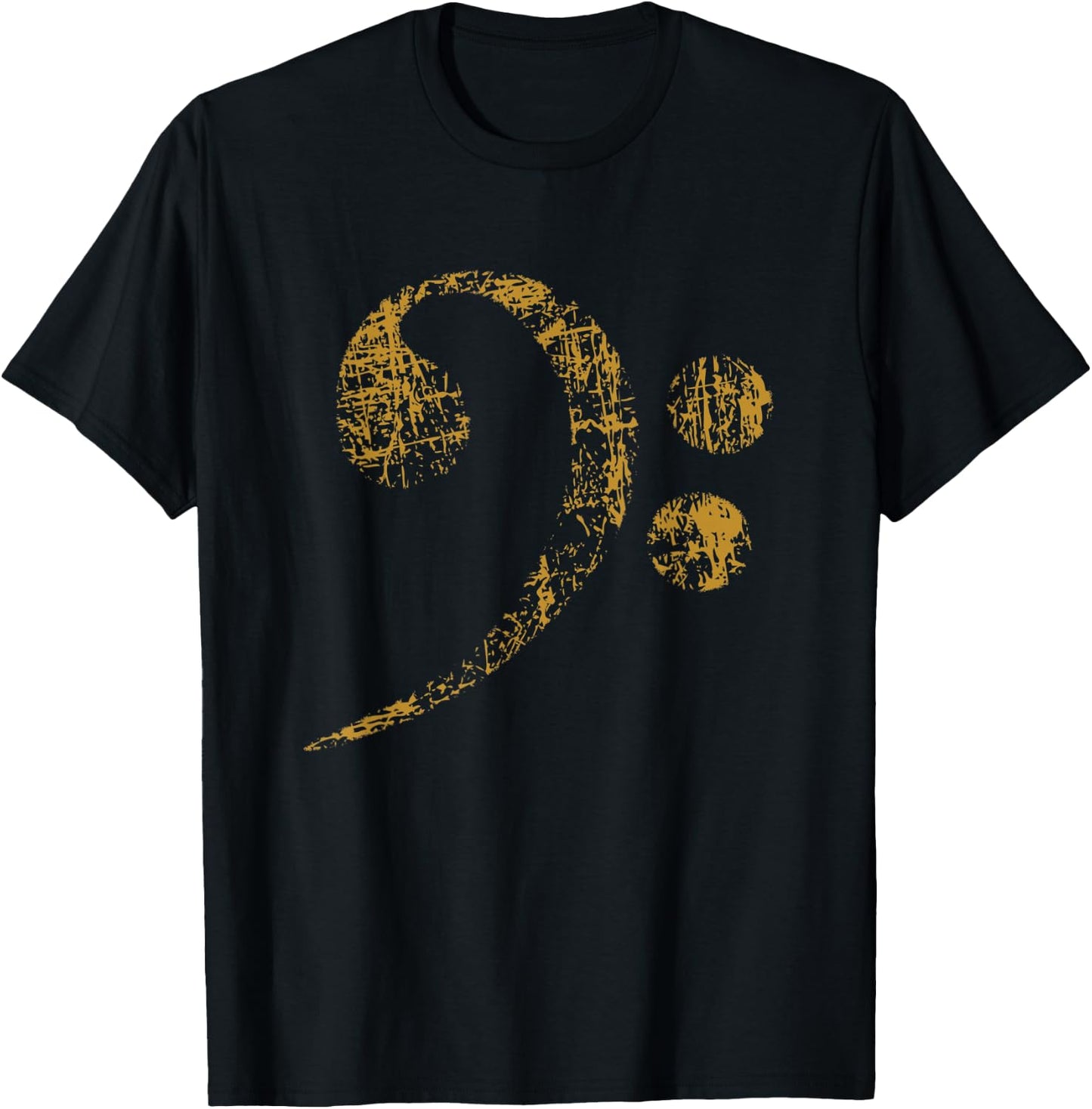 Large Bass Clef Bass Key T-Shirt - T-Shirt | Black