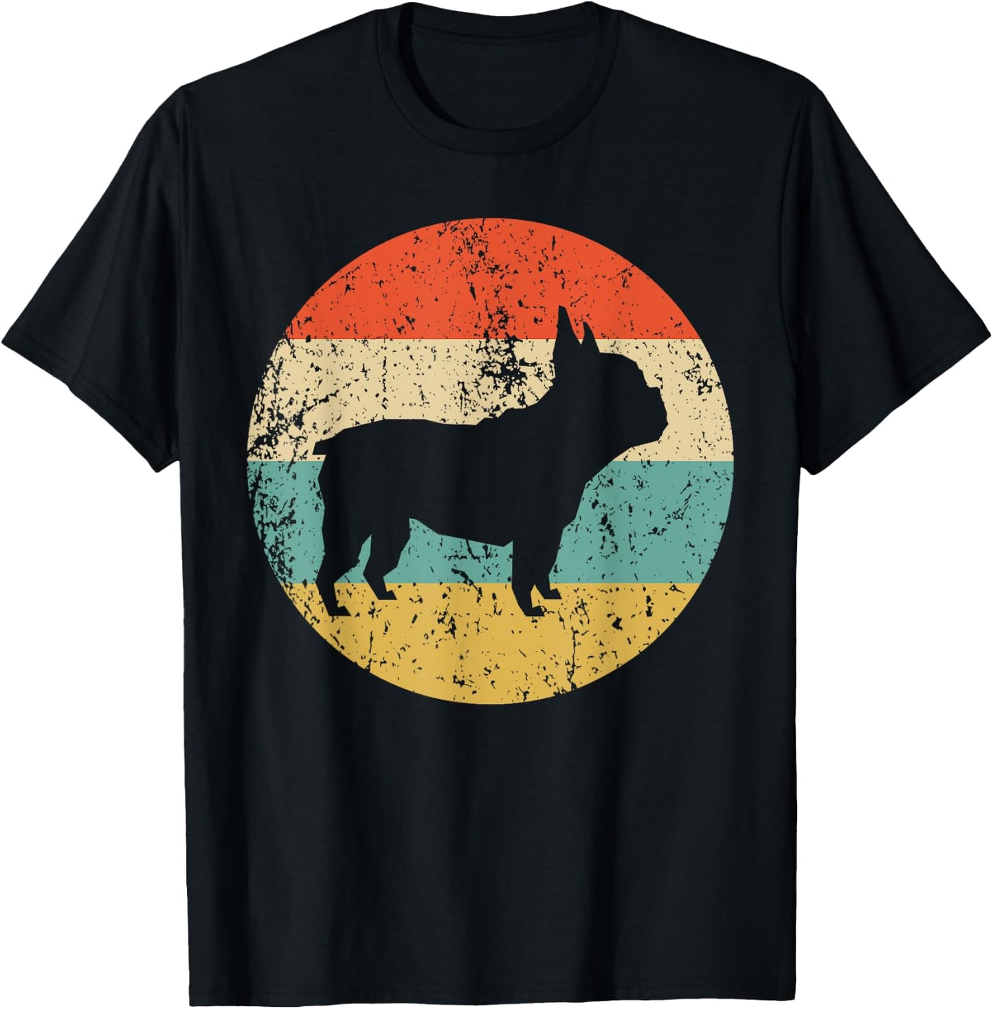 Vintage Retro Style French Bulldog Retro French Bulldog Dog T-Shirt - T-Shirt | Black