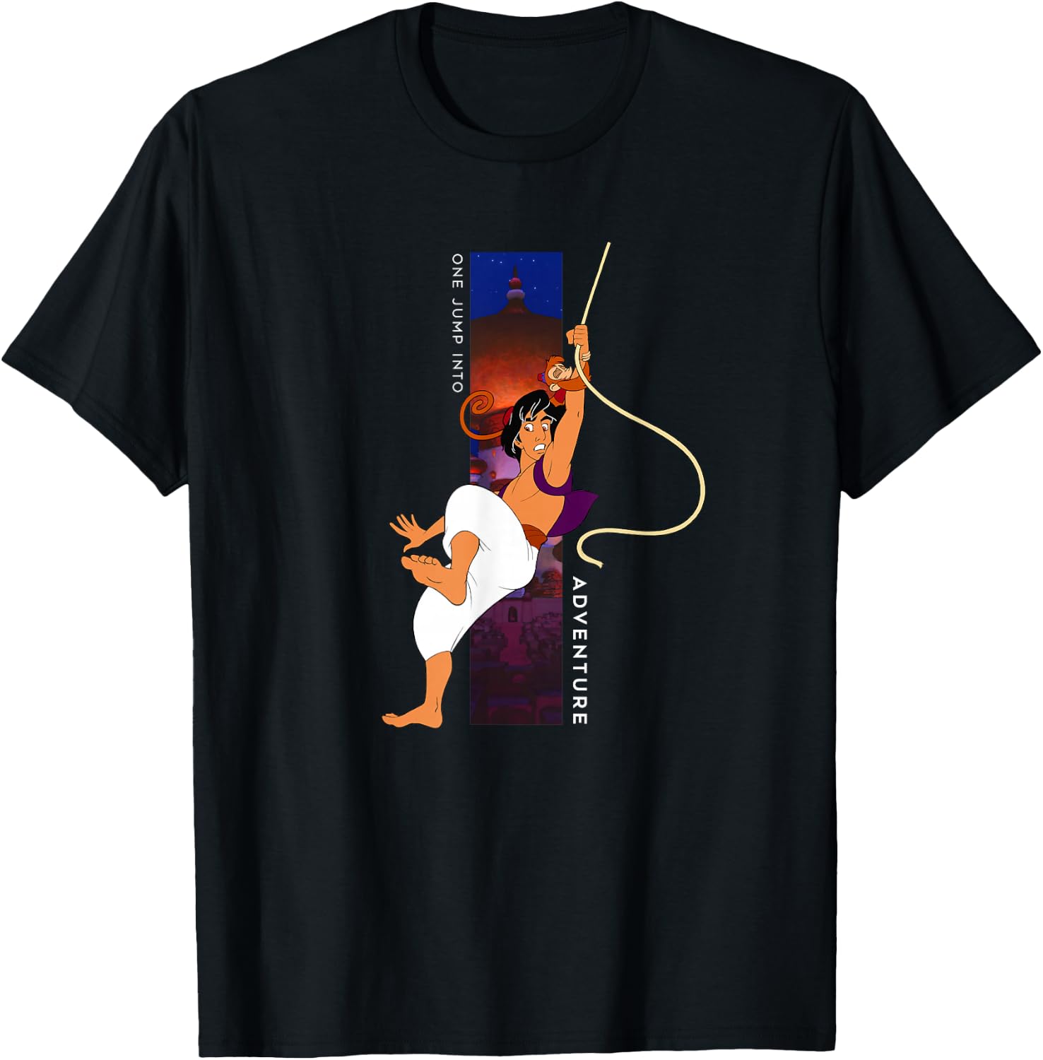 Disney Aladdin and Abu One Jump Into Adventure T-Shirt - T-Shirt | Black