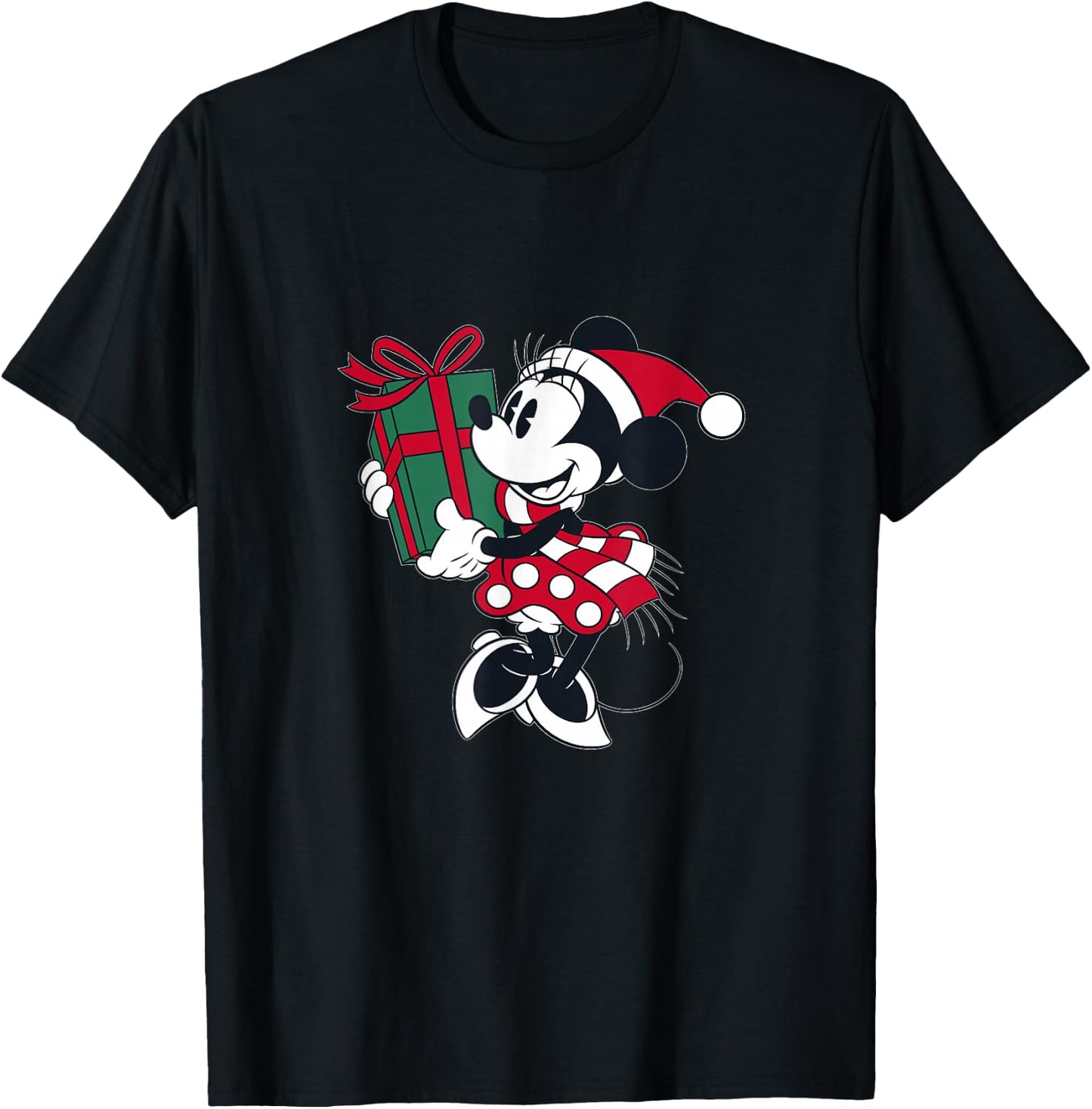Disney Minnie Mouse Gift Holiday T-Shirt - T-Shirt | Black