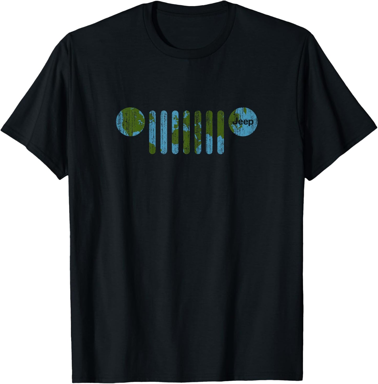 Jeep - There's Only One Earth, Jeep Grille T-Shirt - T-Shirt | Black
