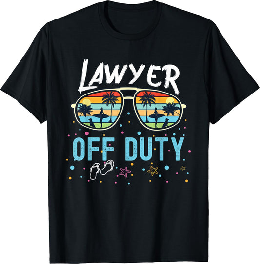 Lawyer Off Duty Retired Vacation Funny Retro Beach Holidays. T-Shirt - T-Shirt | Black