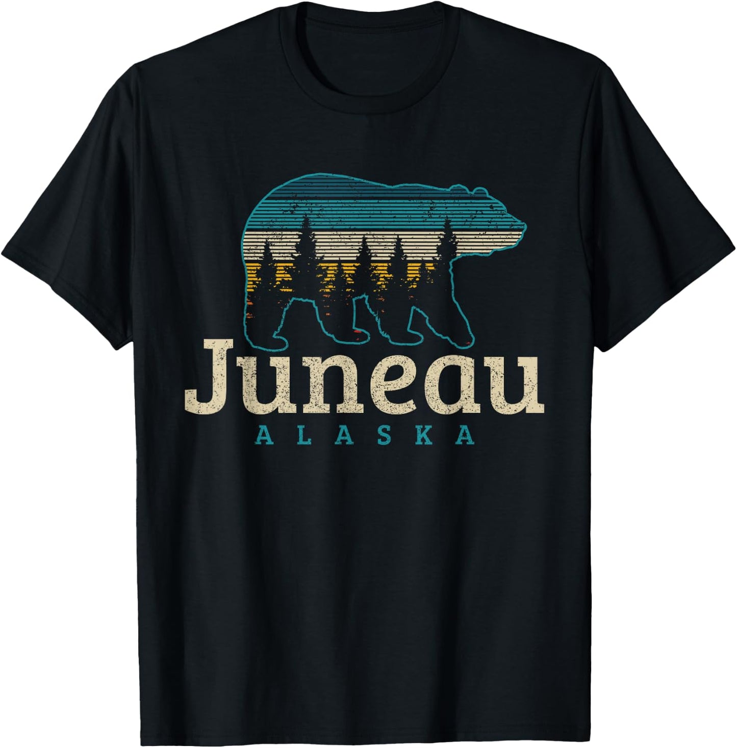 Juneau Alaska Vintage Souvenir T-Shirt - T-Shirt | Black