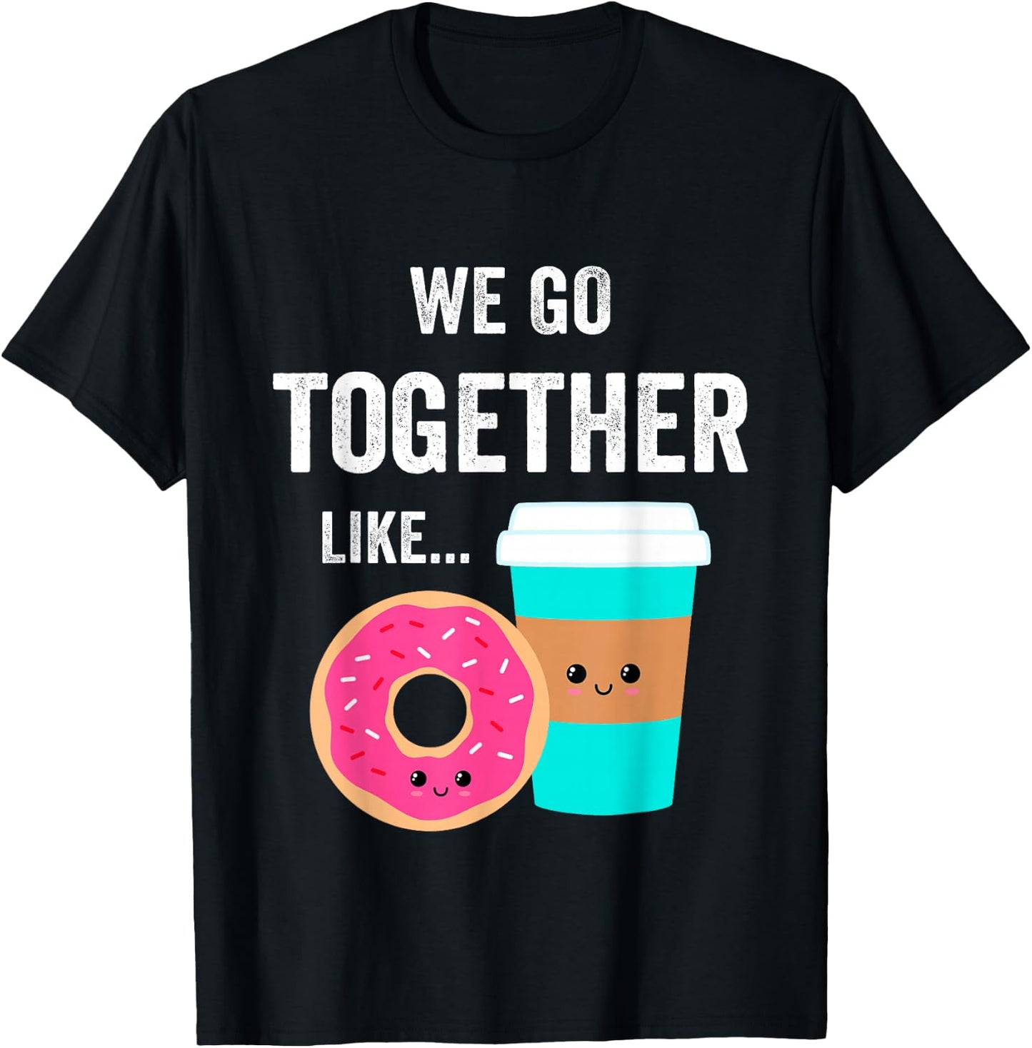 BFFs for Teen Girls Matching PJs Besties Coffee and Donut T-Shirt - T-Shirt | Black