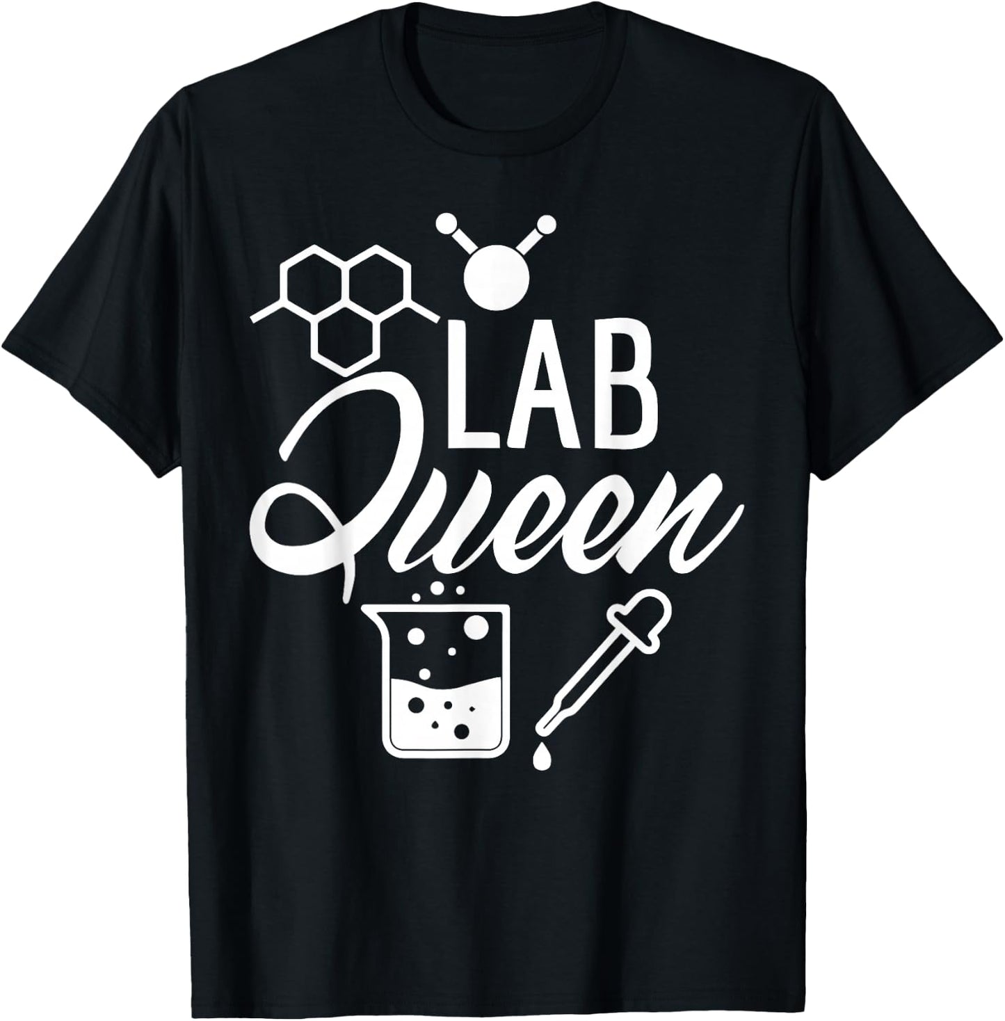 Lab Queen Shirt Laboratory Science Female Scientist Gift T-Shirt - T-Shirt | Black
