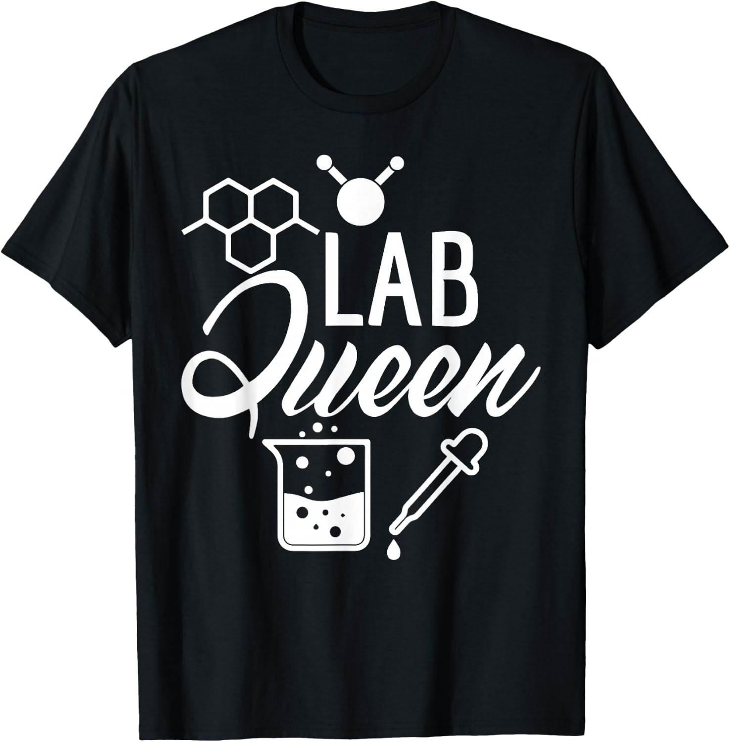 Lab Queen Shirt Laboratory Science Female Scientist Gift T-Shirt - T-Shirt | Black