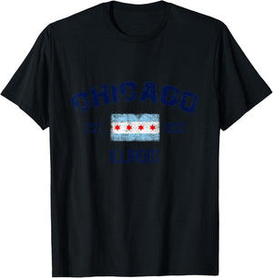 I Love Chicago, Chicago Graphic Design , Chicago City T-Shirt - T-Shirt | Black