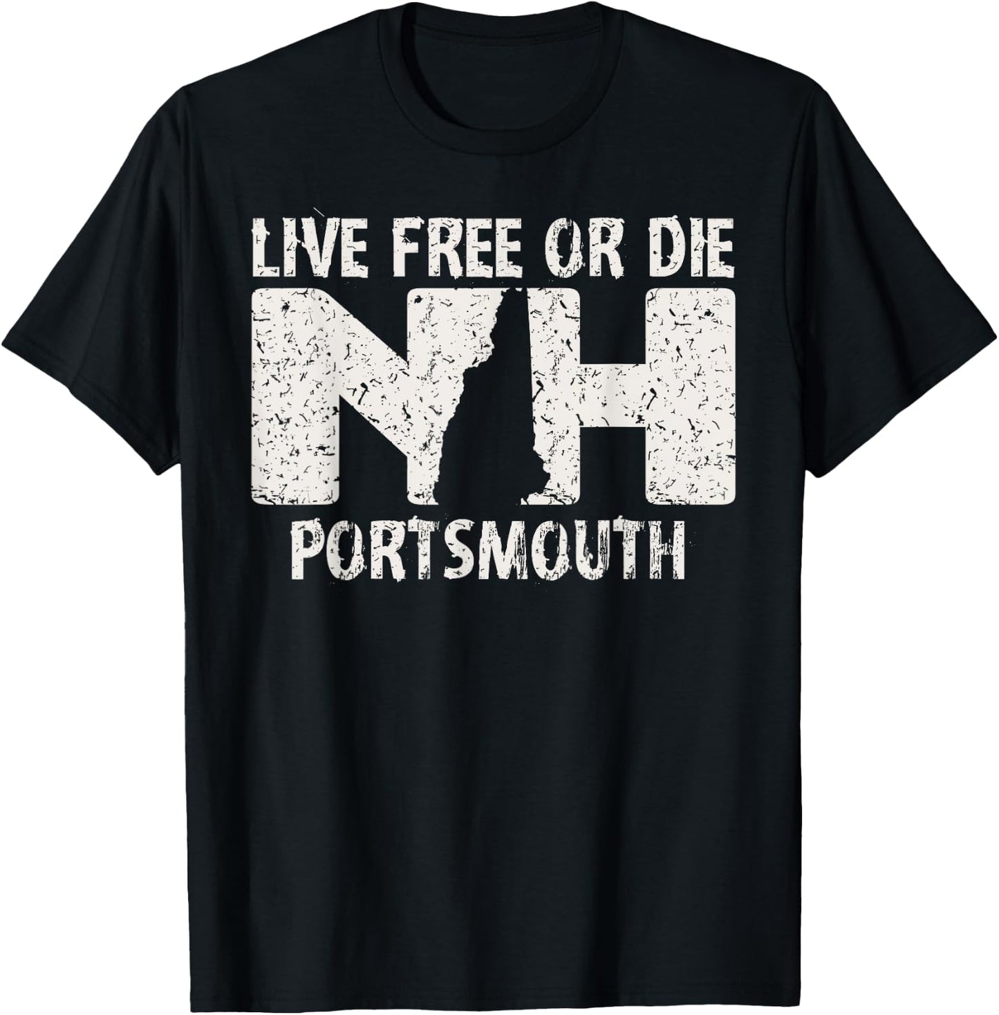 Portsmouth, NH Live Free or Die T-Shirt - T-Shirt | Black