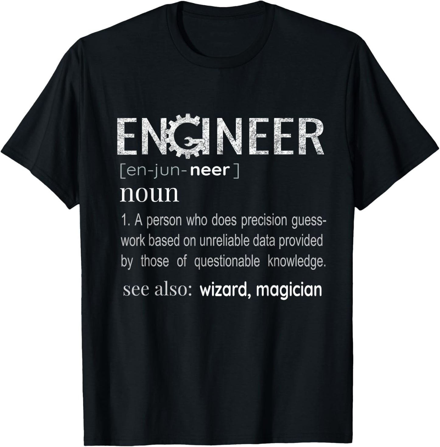 Engineer Definition Mechanical Profession Engineering Gifts T-Shirt - T-Shirt | Black