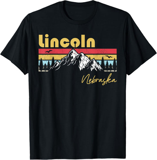 Lincoln Nebraska Roots Hometown Vintage Home State T-Shirt - T-Shirt | Black