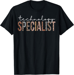 Technology Specialist Leopard Appreciation Women For Work T-Shirt - T-Shirt | Black