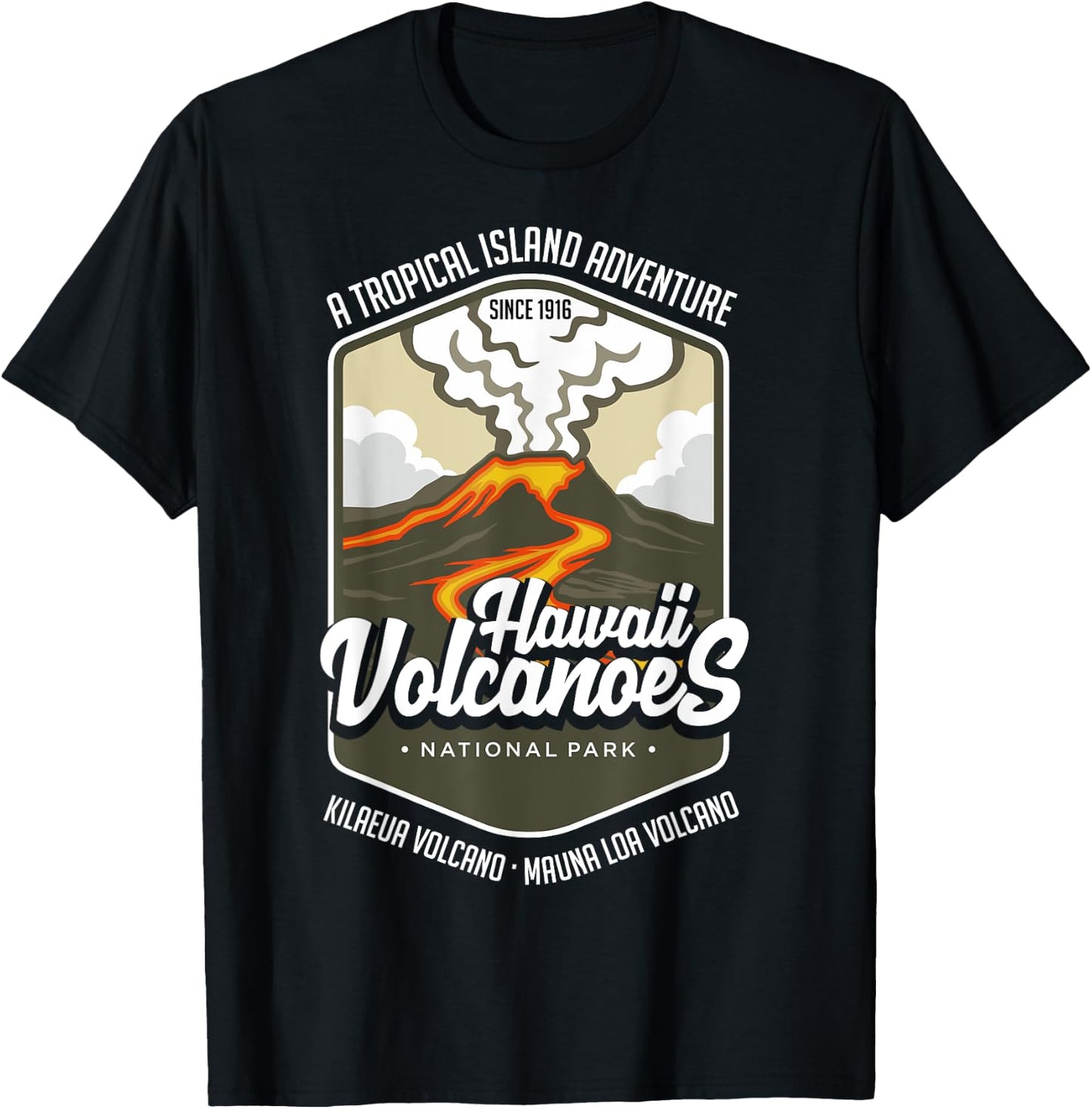 Hawaii Volcanoes National Park - Kilauea Mauna T-Shirt - T-Shirt | Black