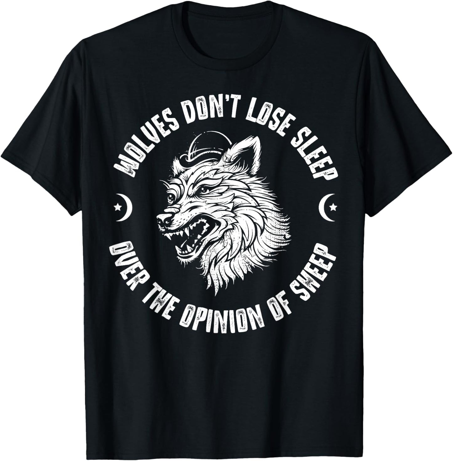 Wolves Don't Lose Sleep Over The Opinions Of Sheep T-Shirt - T-Shirt | Black