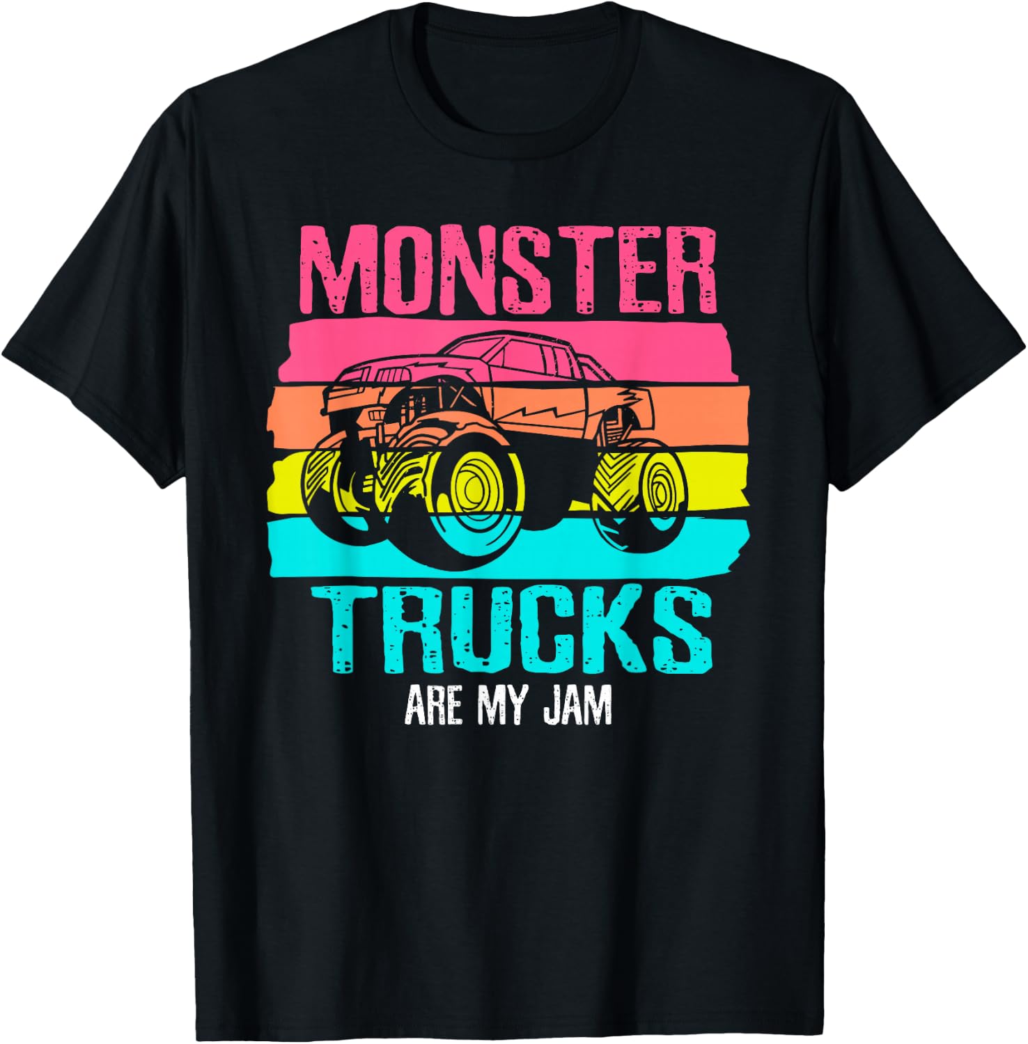 Monster Trucks Are My Jam Engines Truck Car Lovers Trucker T-Shirt - T-Shirt | Black