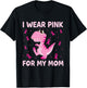 I Wear Pink For My Mom Dinosaur Breast Cancer Kids Boys T-Shirt - T-Shirt | Black