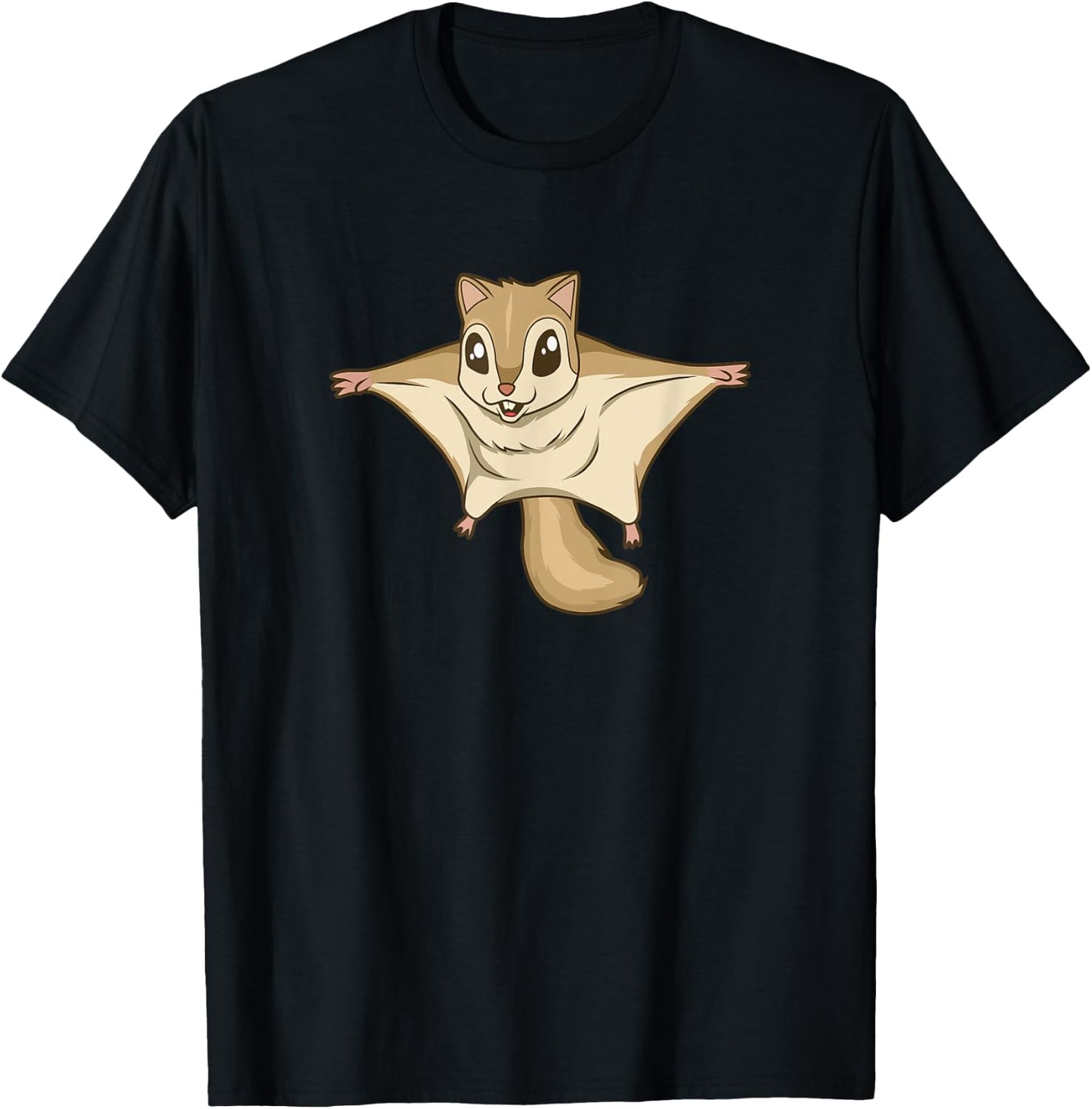 Kawaii Flying Squirrel T-Shirt - T-Shirt | Black