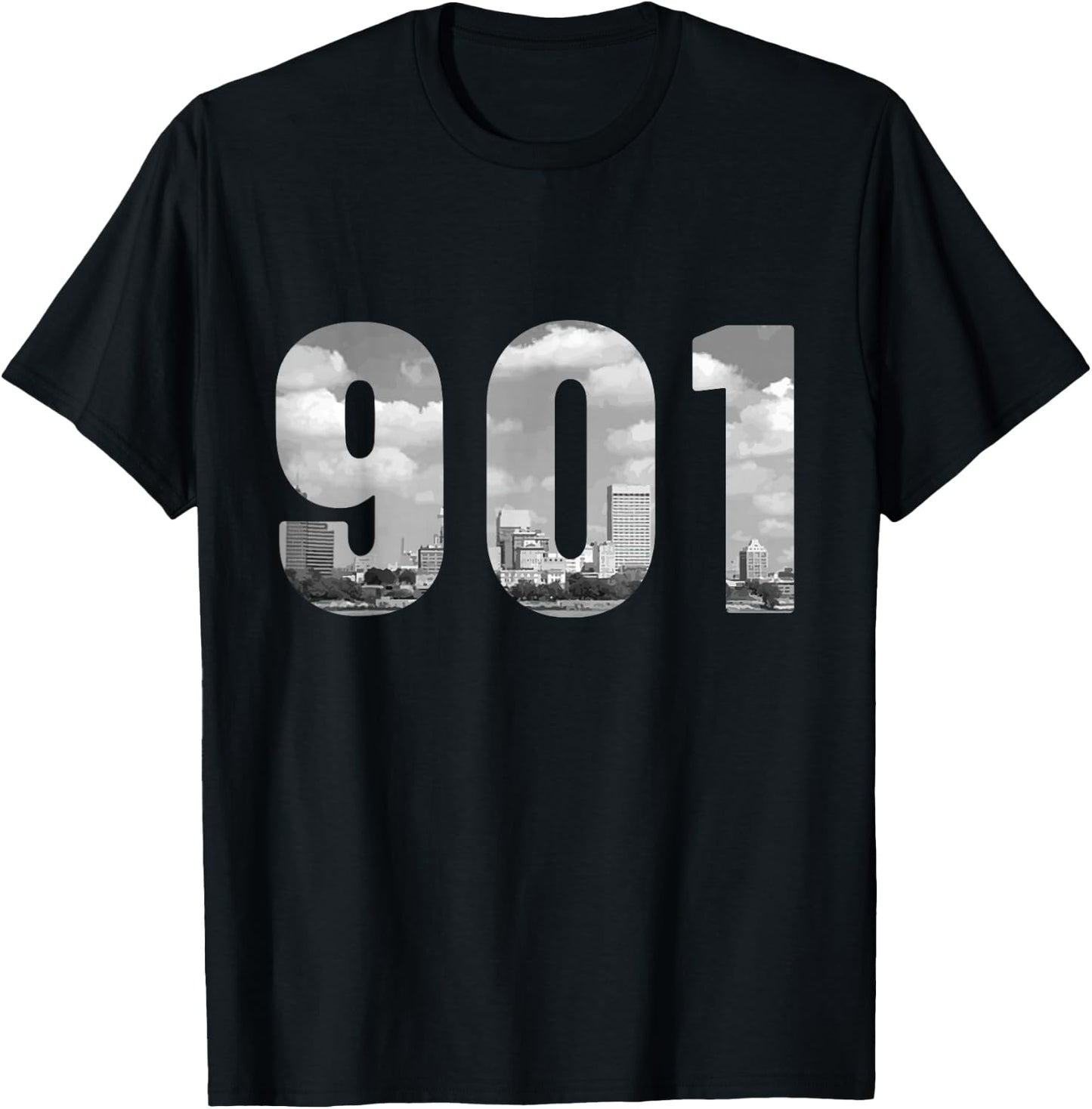 Memphis 901 Area Code Skyline Tennessee Vintage T-Shirt - T-Shirt | Black