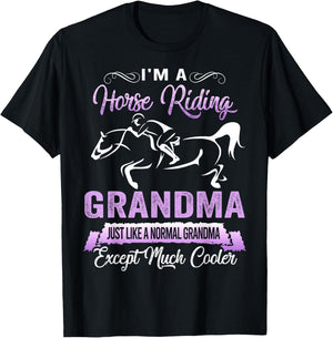 I'm A Horse Riding Grandma Funny Horse Lovers T-Shirt - T-Shirt | Black