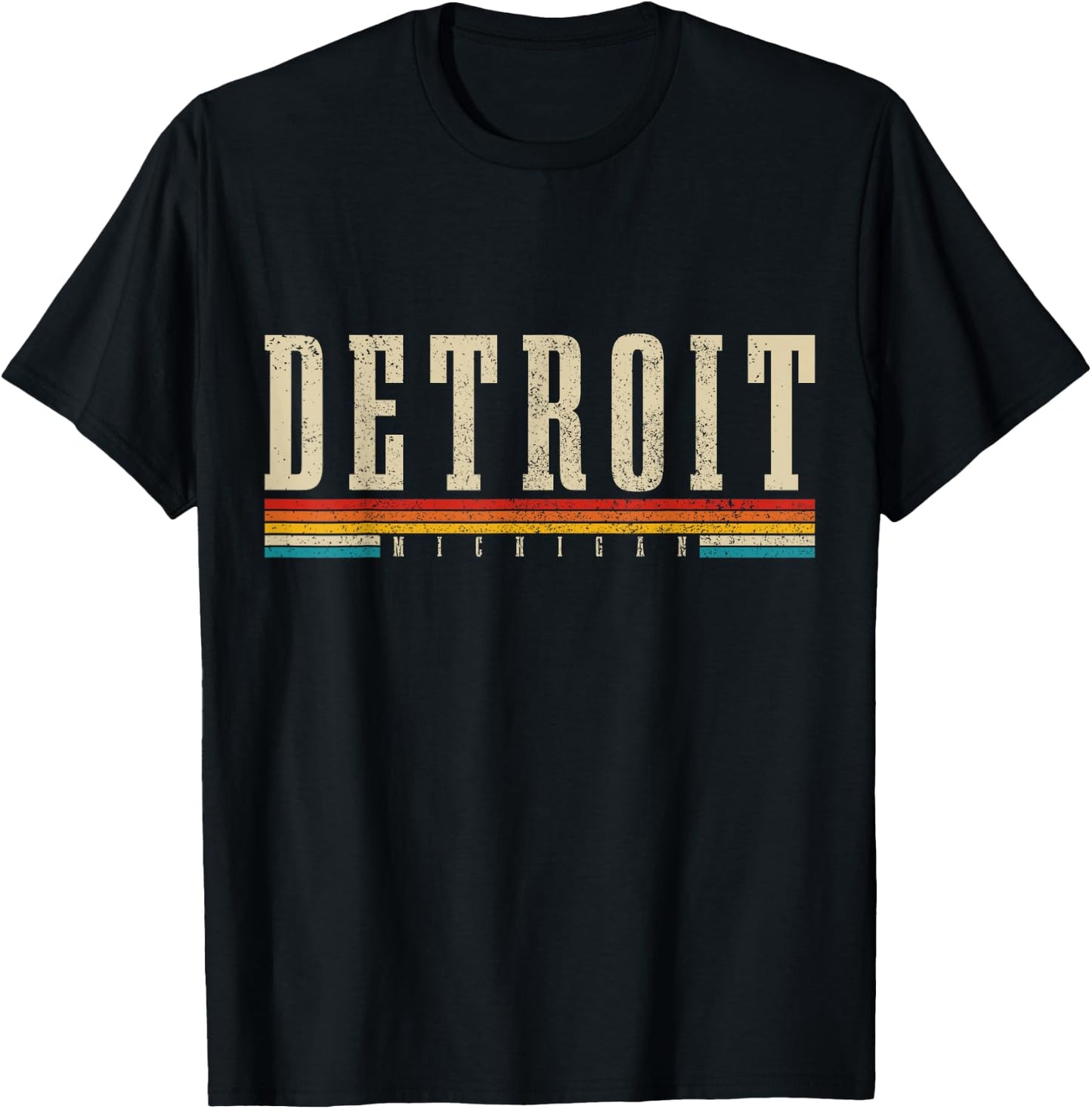 Detroit Michigan Vintage/Retro T-Shirt - T-Shirt | Black