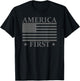 America First USA American Flag Patriot Stars and Stripes T-Shirt - T-Shirt | Black