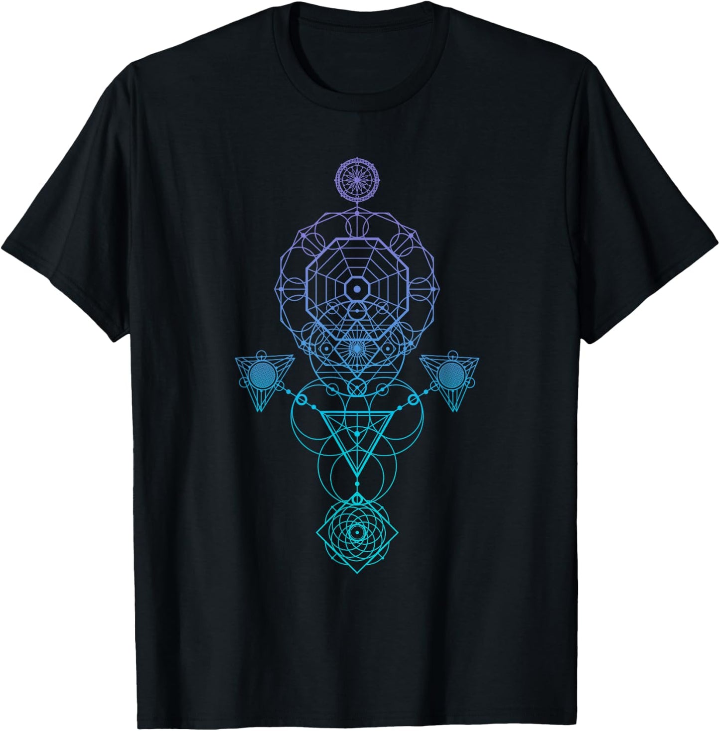 Starseed Activation Sacred Geometry T-Shirt - T-Shirt | Black