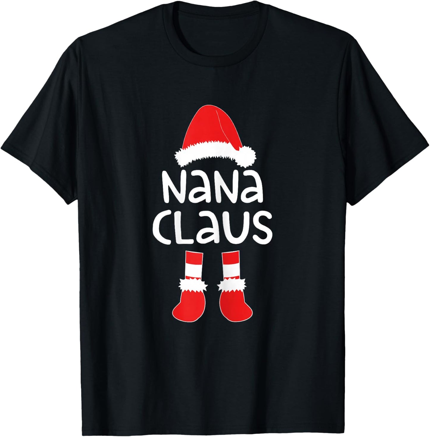 Nana Claus Shirt Women Matching Nana Christmas Costume T-Shirt - T-Shirt | Black