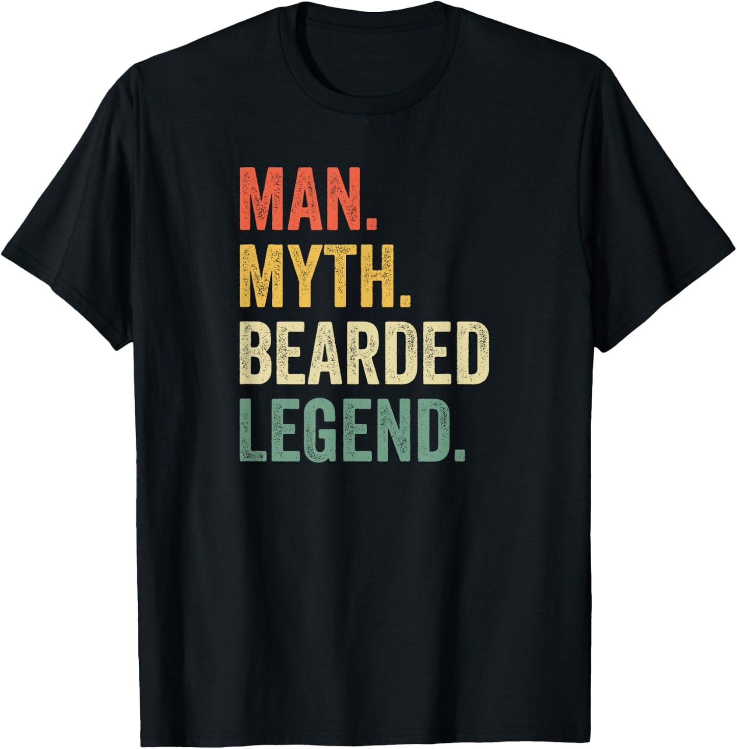 Man Myth Bearded Legend Dad Beard Father's Day Vintage T-Shirt - T-Shirt | Black