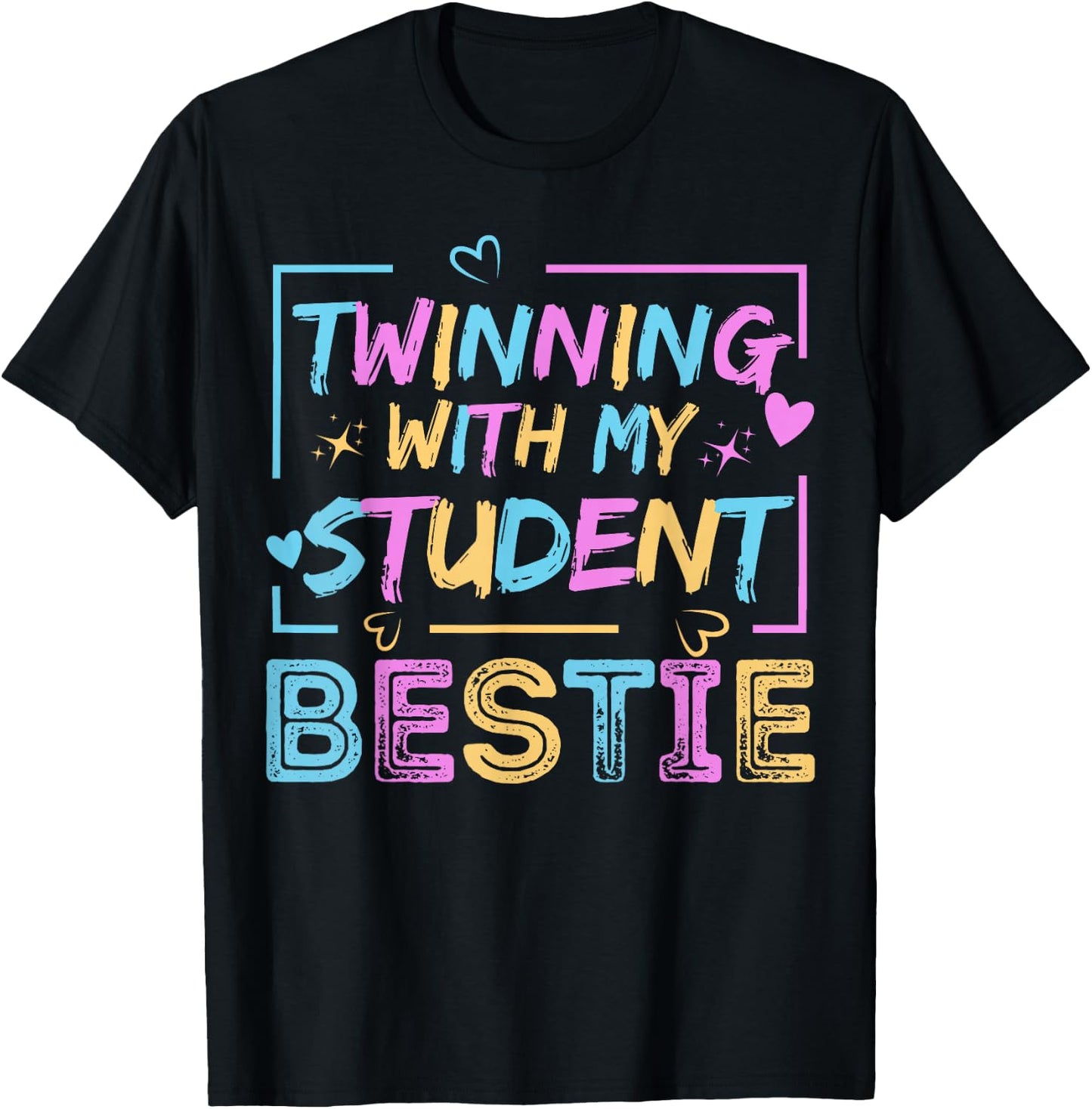 Twinning With My student Bestie Spirit Week Best Friend Twin T-Shirt - T-Shirt | Black