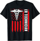 ER Technician Brain Emergency Room Tech American Flag Women Men T-Shirt - T-Shirt | Black