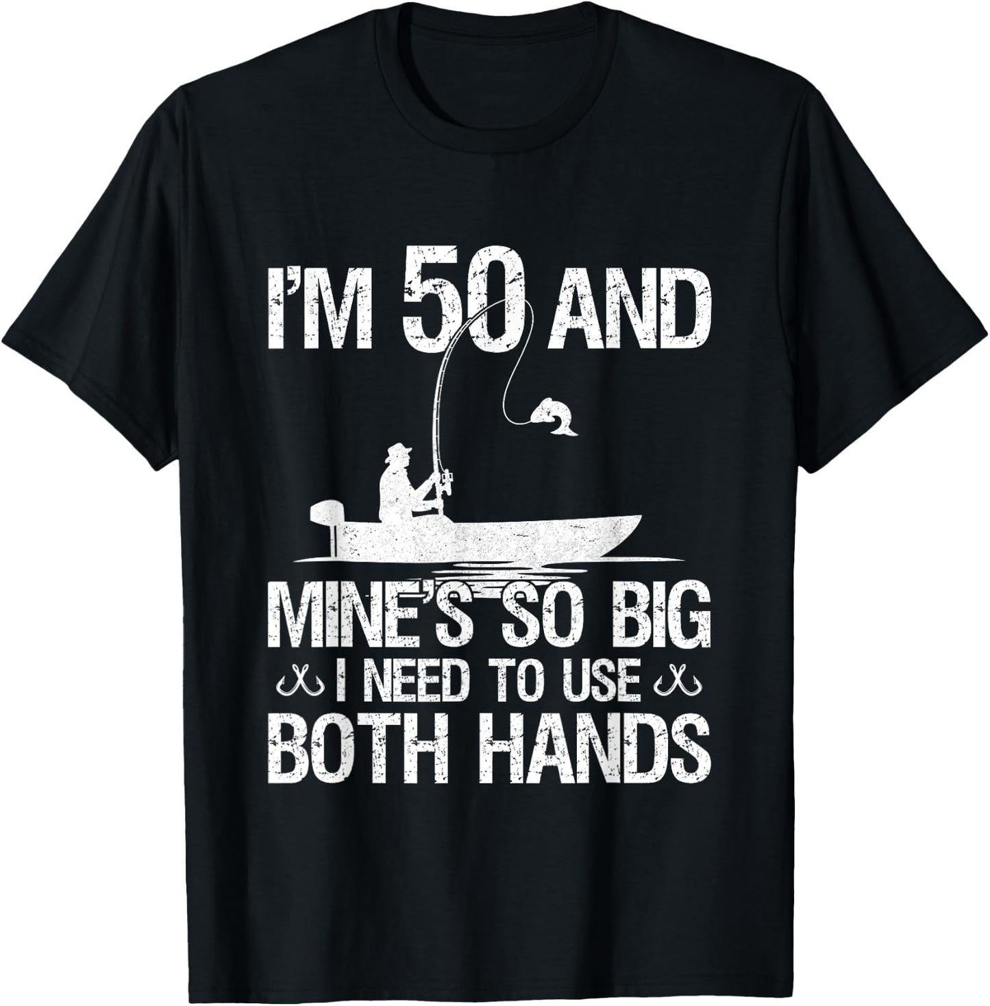 50th Birthday Gifts Fisherman 50 Years Old Fishing T-Shirt - T-Shirt | Black