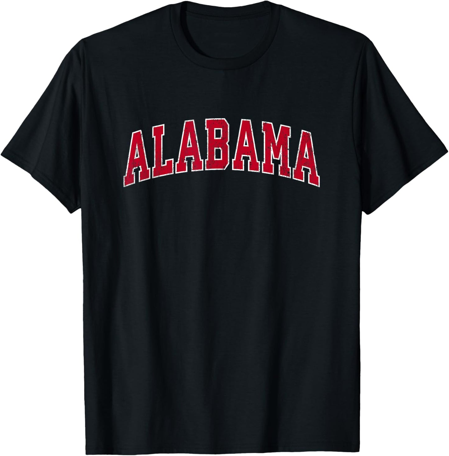 Alabama AL Vintage Sports Design Red Design T-Shirt - T-Shirt | Black