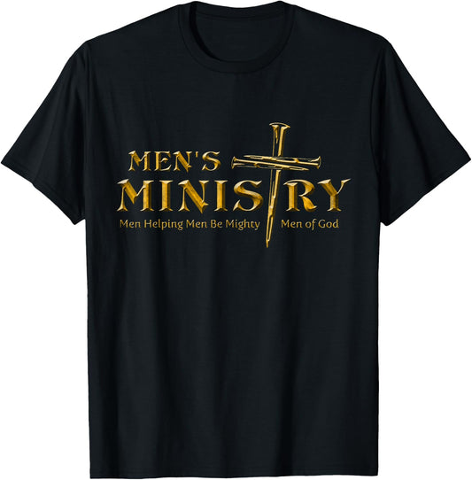 Men's Ministry, Men Helping Men, Iron Sharpens Men Of God T-Shirt - T-Shirt | Black