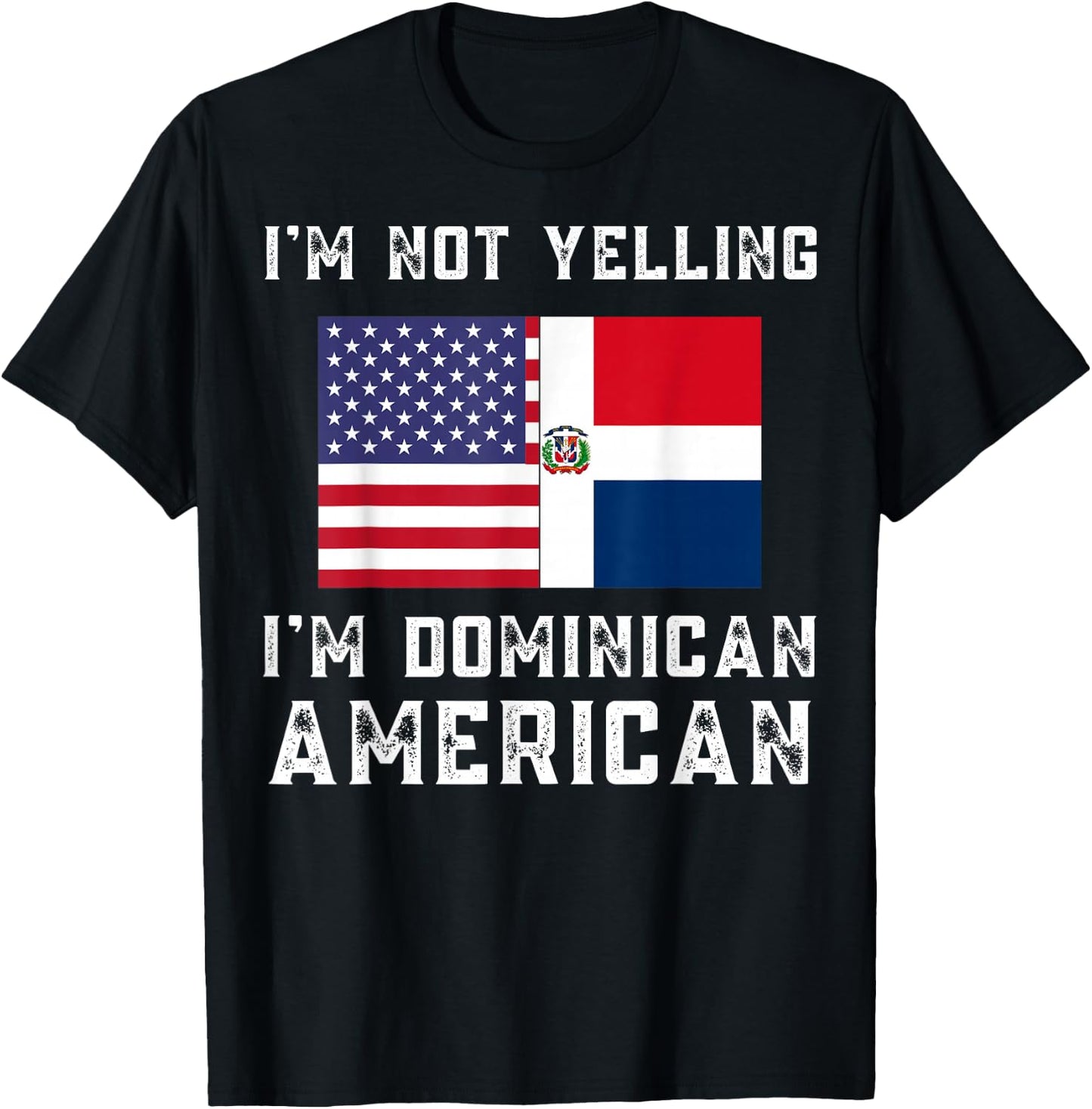 Dominican American Flag Apparel - Funny Dominicans Design T-Shirt - T-Shirt | Black