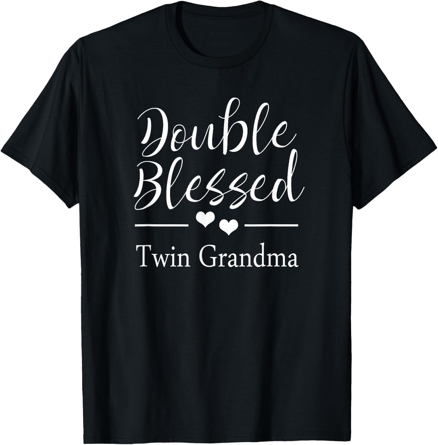 Double Blessed Twin Grandma T-Shirt - T-Shirt | Black