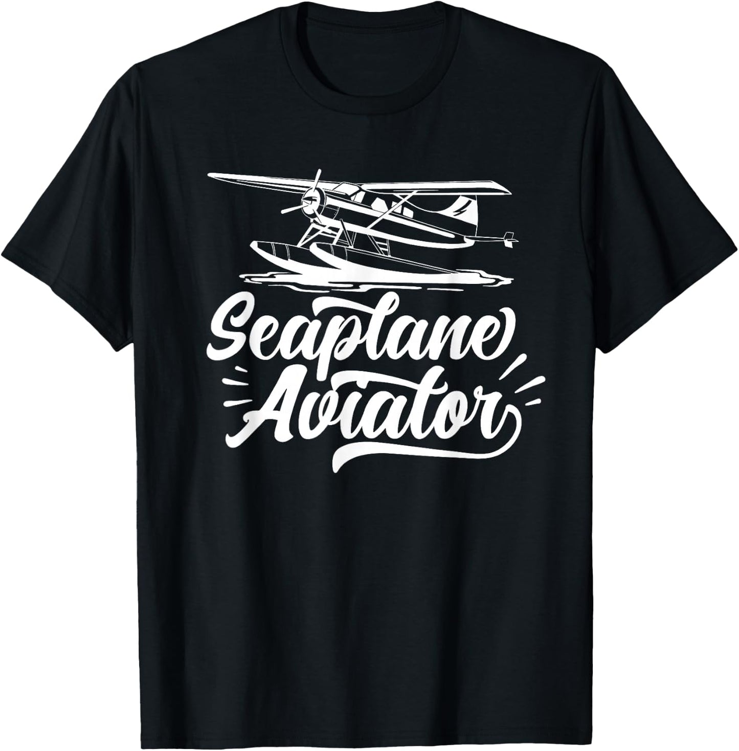 Seaplane Aviator Pilot Crew Water Land T-Shirt - T-Shirt | Black