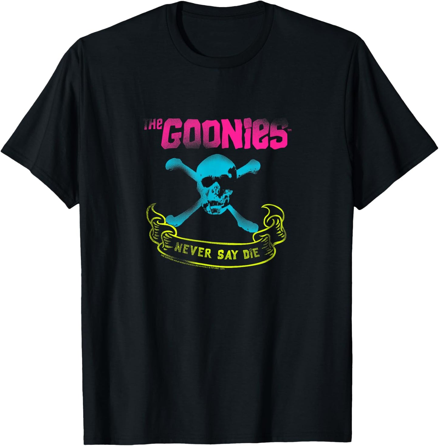 The Goonies Neon Never Say Die Spray Paint Movie T-Shirt - T-Shirt | Black