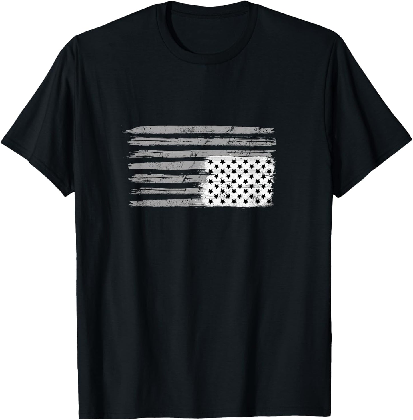 Black and White American Flag Resist Upside Down USA T-Shirt - T-Shirt | Black