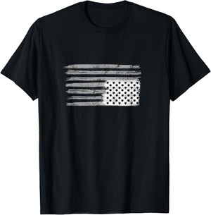 Black and White American Flag Resist Upside Down USA T-Shirt - T-Shirt | Black