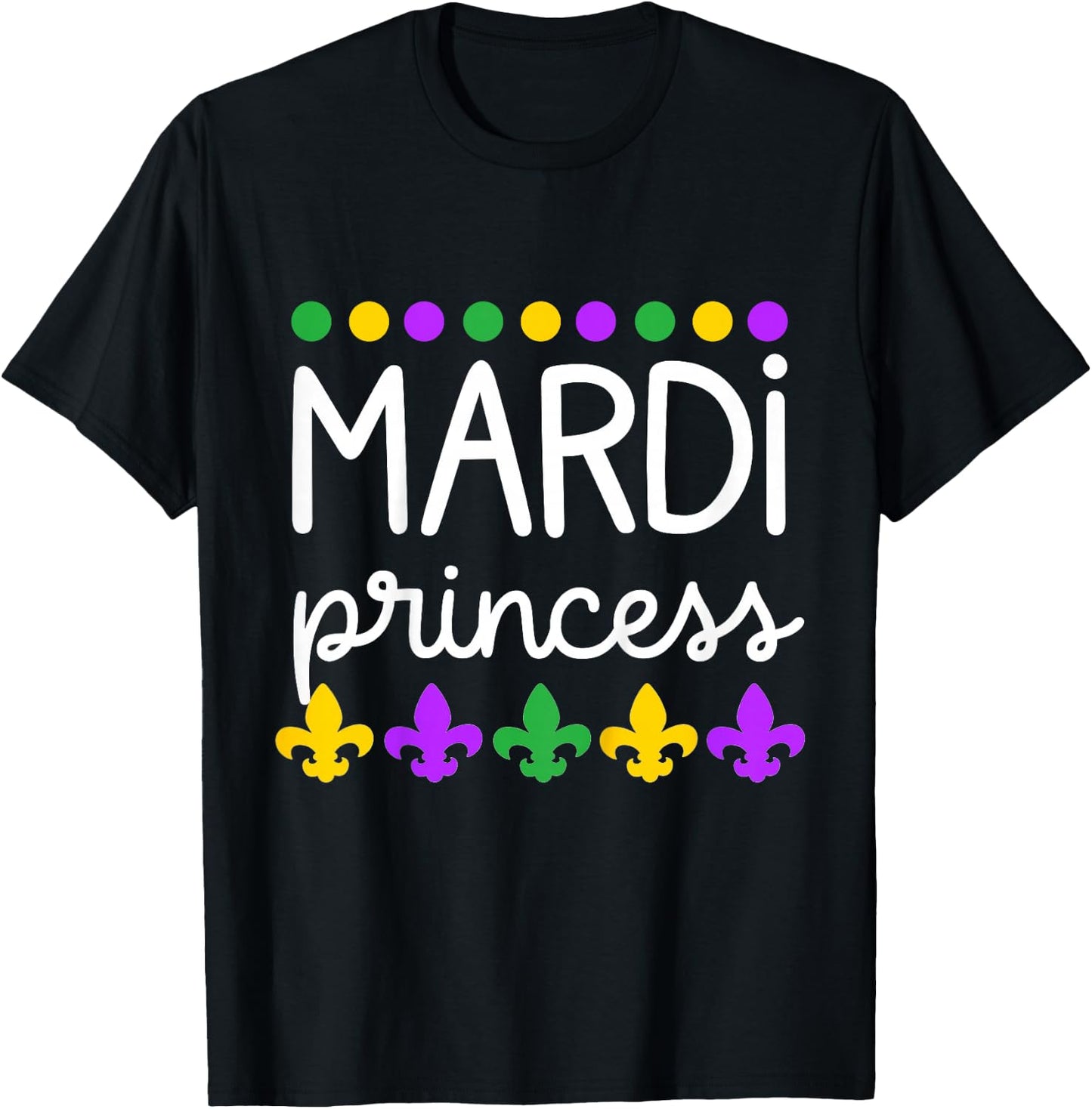 Toddler Mardi Gras for Girls Mardi Princess T-Shirt - T-Shirt | Black