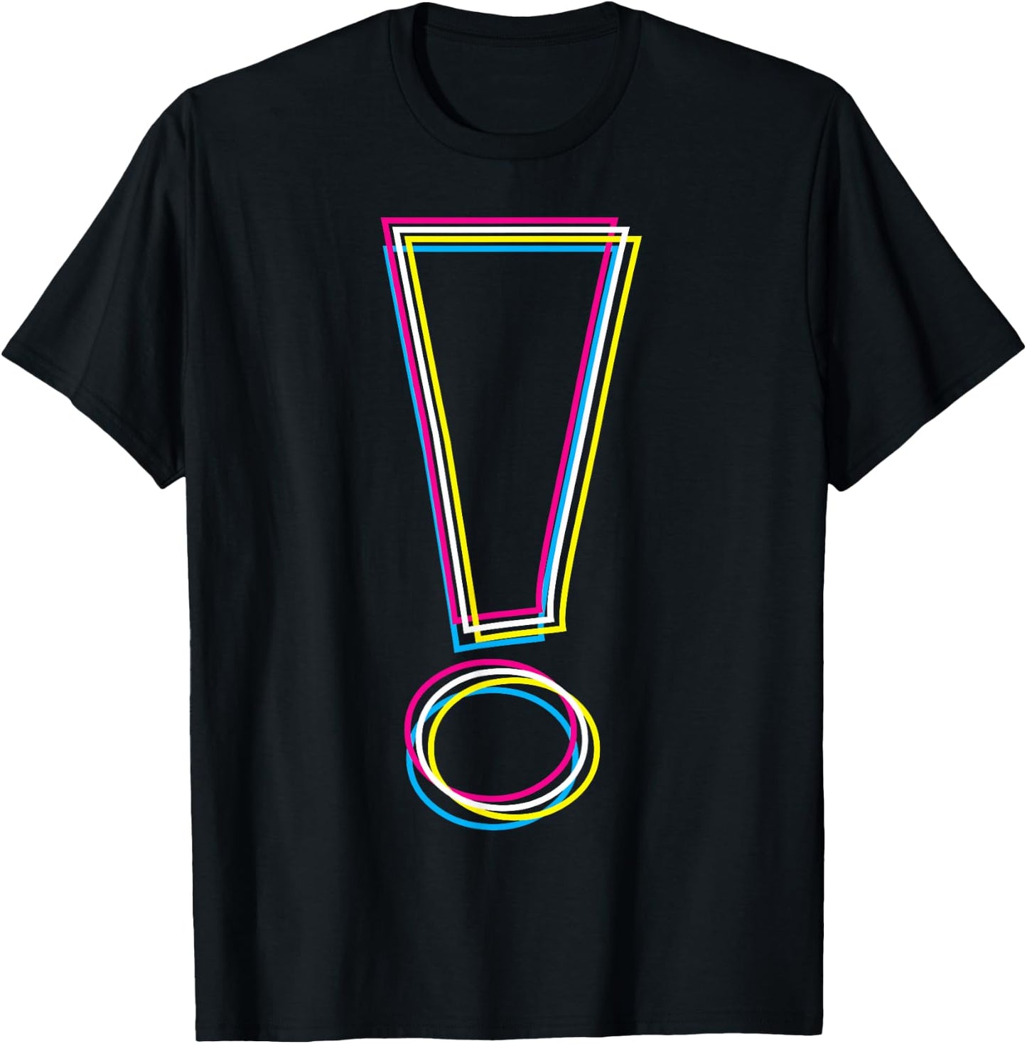 CMYK(W) Graphic Exclamation Point T-Shirt - T-Shirt | Black