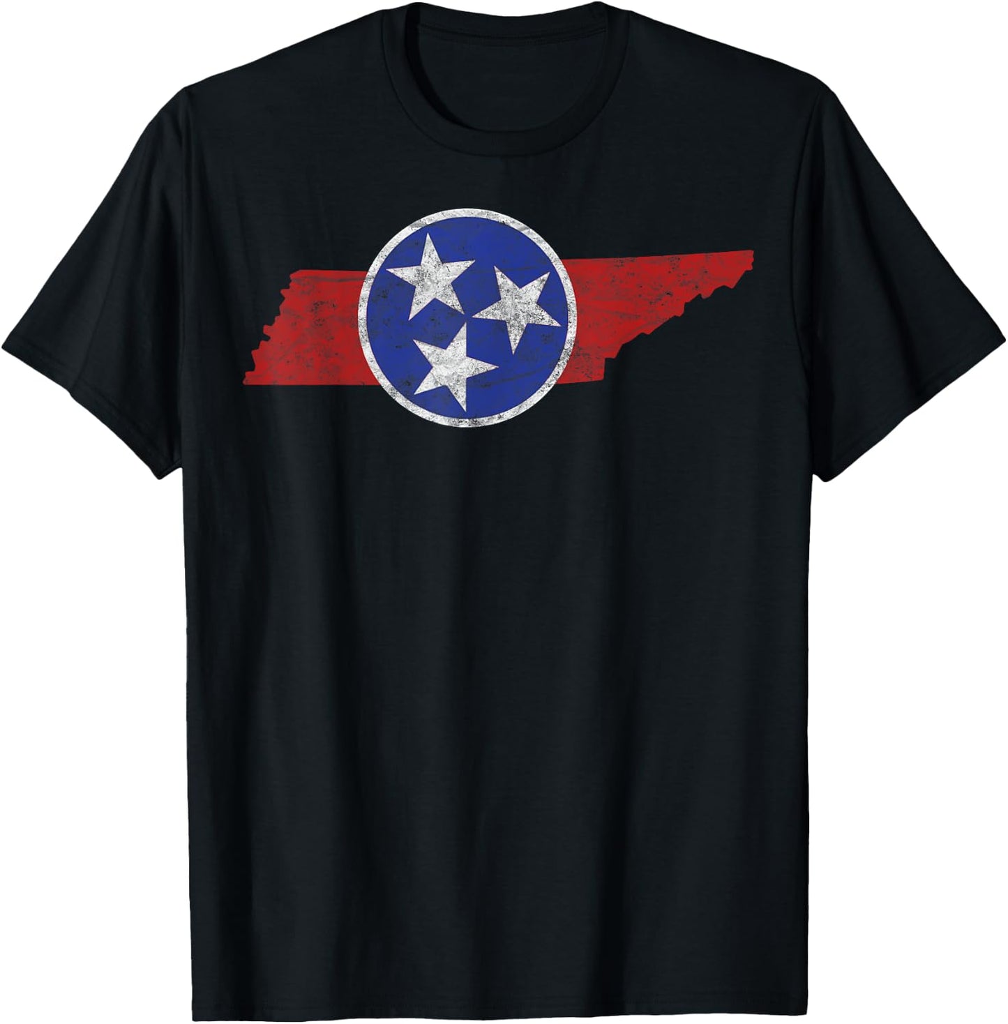 TN Tennessee The Volunteer Mountain 3 Stars State T-Shirt - T-Shirt | Black