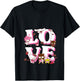 Women's Hello Kitty Valentine's Day Love Cute Sanrio Friends V-Neck T-Shirt - T-Shirt | Black