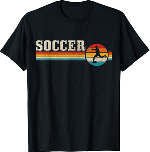 Vintage Soccer Player Sport Retro Men Boys Football T-Shirt - T-Shirt | Black