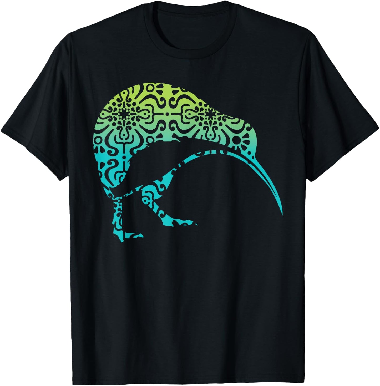 Maori Kiwi Tribal Aboriginal New Zealand Bird Art Birds T-Shirt - T-Shirt | Black