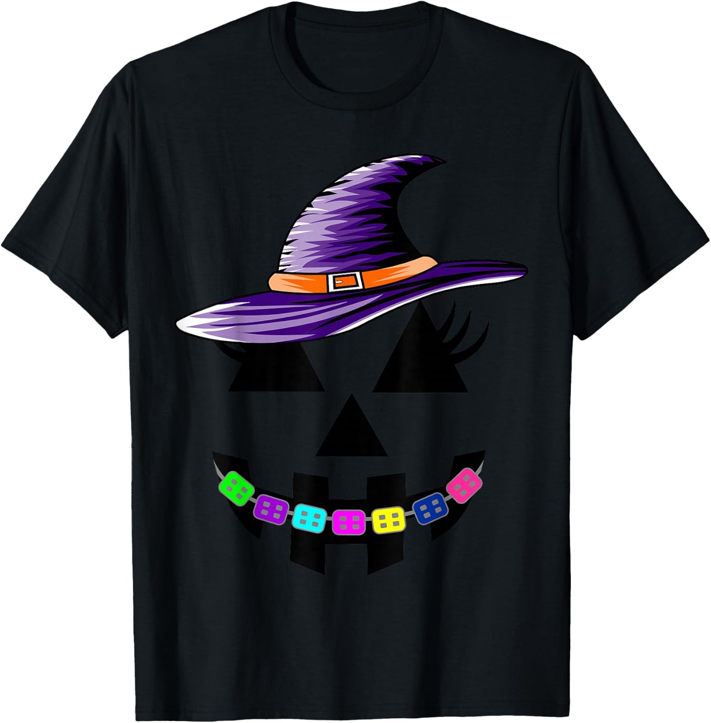 Halloween Pumpkin with Braces Orthodontist Costume Kids T-Shirt - T-Shirt | Black