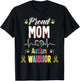 proud Mom Autism warrior awareness ribbon Autistic T-Shirt - T-Shirt | Black