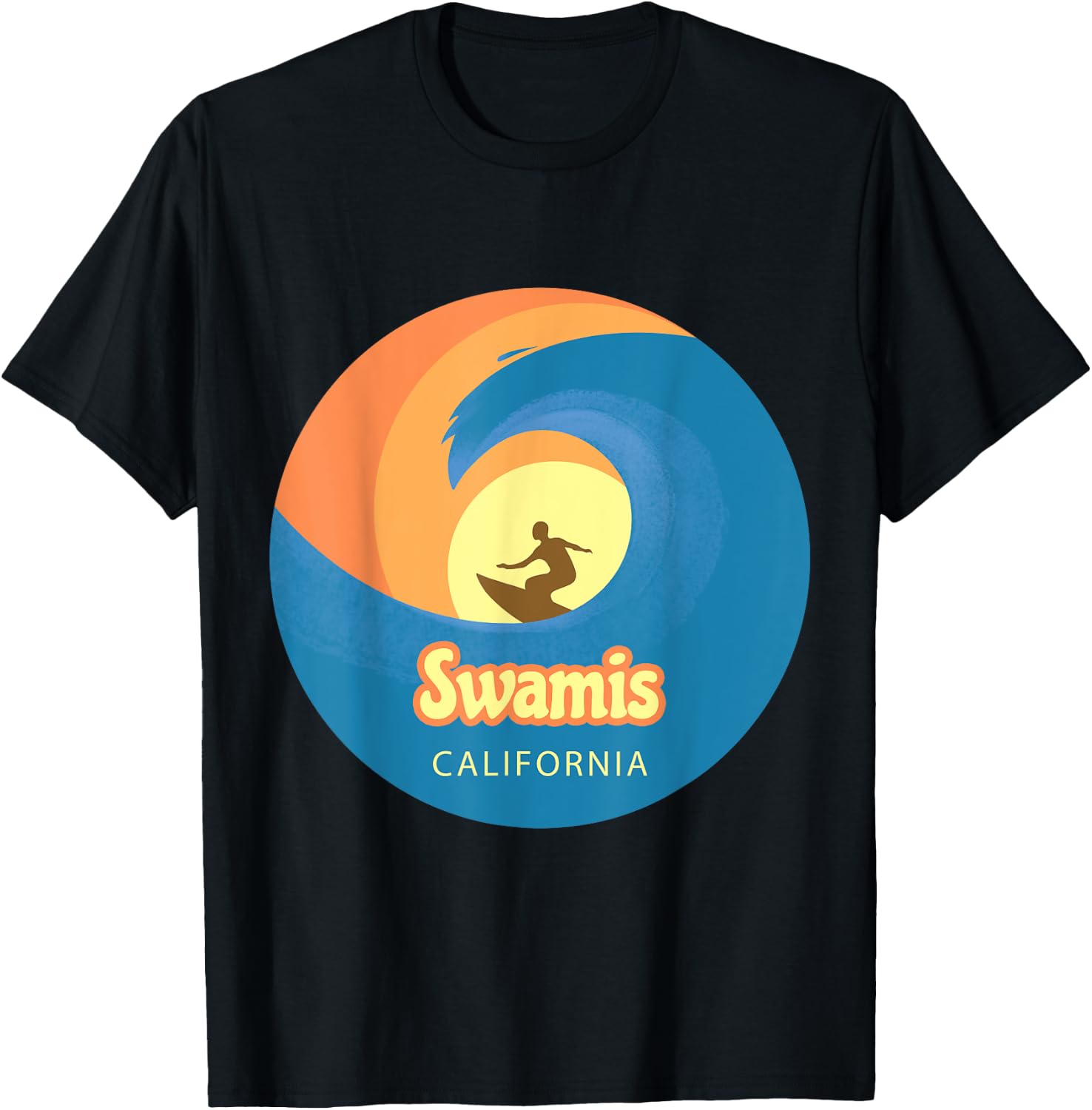 Swamis California surfing T-Shirt - T-Shirt | Black